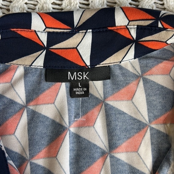 MSK • geometric abstract print shirt dress - Picture 10 of 10